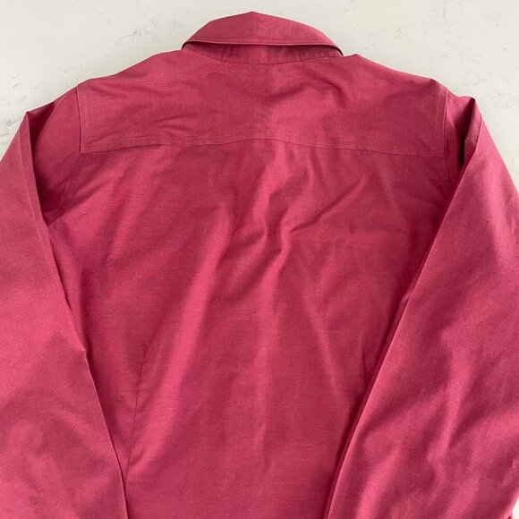 Eddie Bauer LS Stretch Button Down Cotton Shirt Light Burg Sz - no size tag - Picture 8 of 14